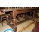 A 17th century style joined oak refectory table,