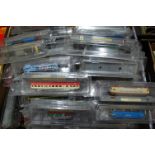 A tray of a large quantity of plastic cased N gauge mail order display locomotives,