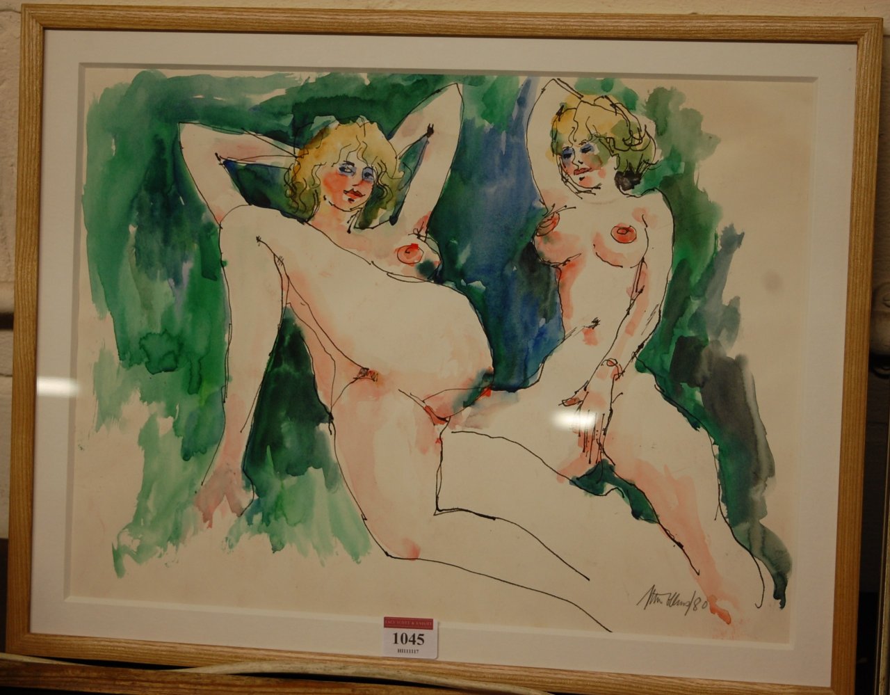 Peter Collins ARCA - female nudes, ink and wash, signed and dated lower right '80,