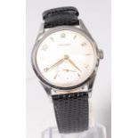 A gents Longines steel cased wristwatch,