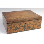 A 19th century pokerwork fitted artists box,
