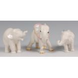 A Nymphenburg blanc-de-chine porcelain elephant, in standing pose,