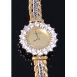 A Jaeger LeCoultre ladies 18ct gold diamond cocktail watch,