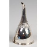 A Regency silver two-piece wine funnel, the bowl with reeded edge and flower head pierced strainer,