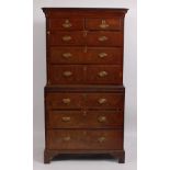 A George III walnut chest-on-chest,