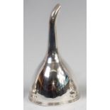 A George III silver one-piece wine funnel, the bowl with reeded edge, 3.