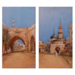 Circa 1900 school - Pair of North African street scenes, watercolour with traces of body colour,