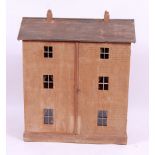 A circa 1900 painted pine dolls house,