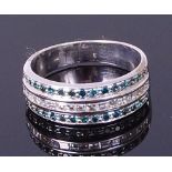 A 14ct white gold diamond half eternity ring,