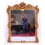 *A Victorian giltwood and gesso overmantel mirror,