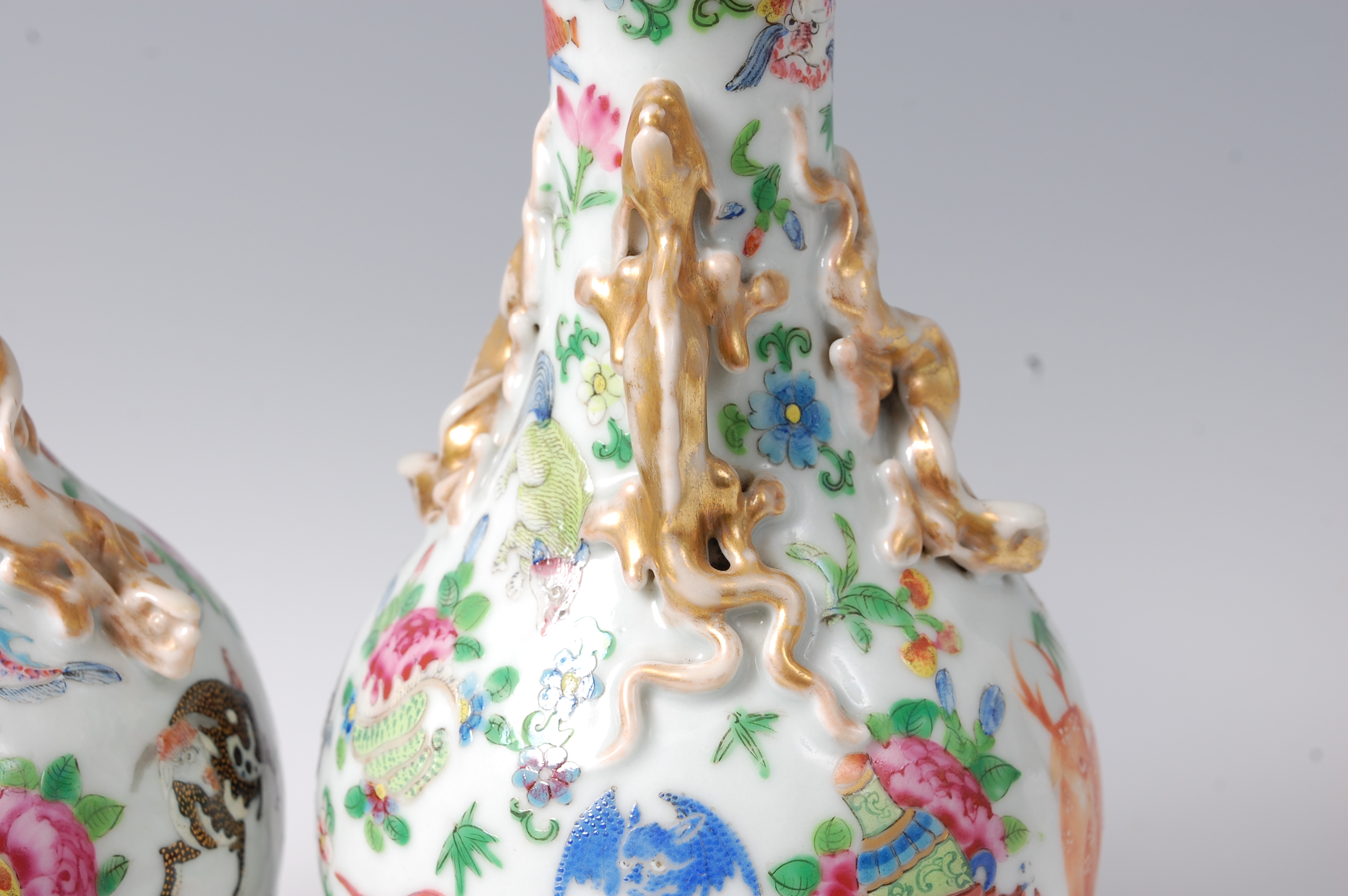 A pair of late 19th century Chinese Canton enamel decorated vases, - Image 11 of 13