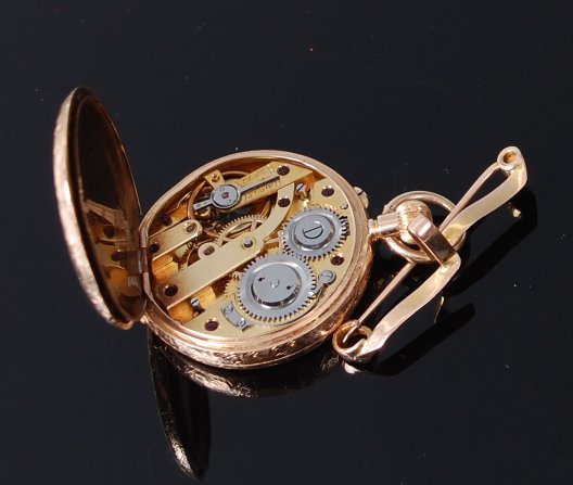 A continental ladies 14ct gold cased open face pocket watch, - Image 2 of 2