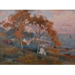 Alfred Heaton-Cooper (1864-1929) - Corrie Village, Isle of Arran, Autumn evening, watercolour,