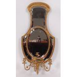 A late 19th century giltwood and gesso girondole, of lyre shape,