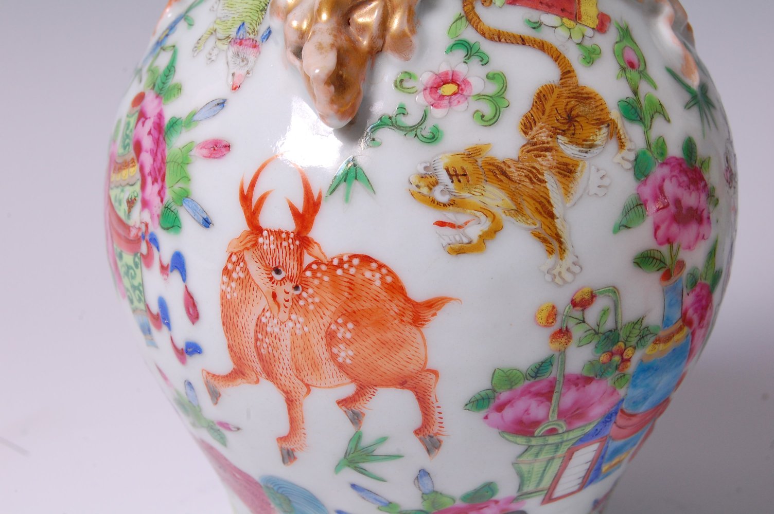 A pair of late 19th century Chinese Canton enamel decorated vases, - Image 3 of 13