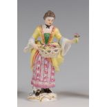 A Meissen porcelain figure 'The Flower Lady',