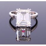 A platinum diamond single stone ring,