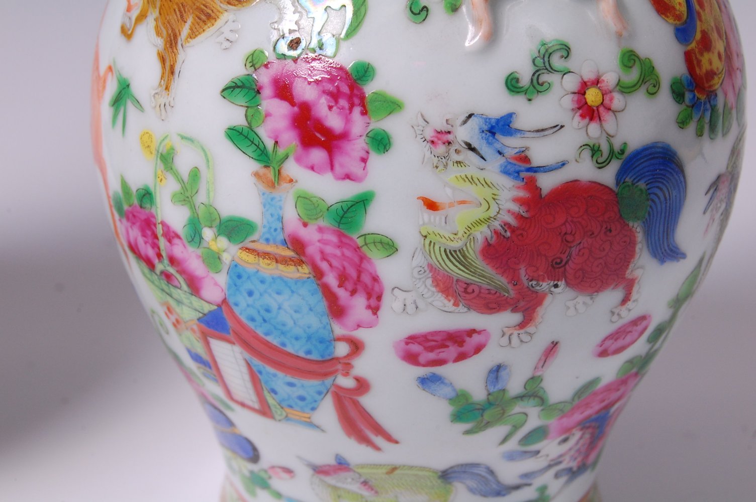 A pair of late 19th century Chinese Canton enamel decorated vases, - Image 4 of 13