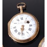 A Ferdinand Berthoud of Paris late 18th century gold and enamel cased fob watch,