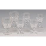 A suite of Waterford cut crystal table glass, in the Colleen pattern, comprising 12 large goblets,