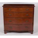 A 19th century mahogany serpentine front chest,