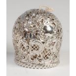 A late 19th century American silver string box, of domed spherical form,