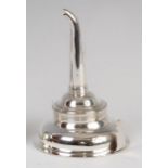 A George III silver two-piece wine funnel, having flower head design strainer, 2.