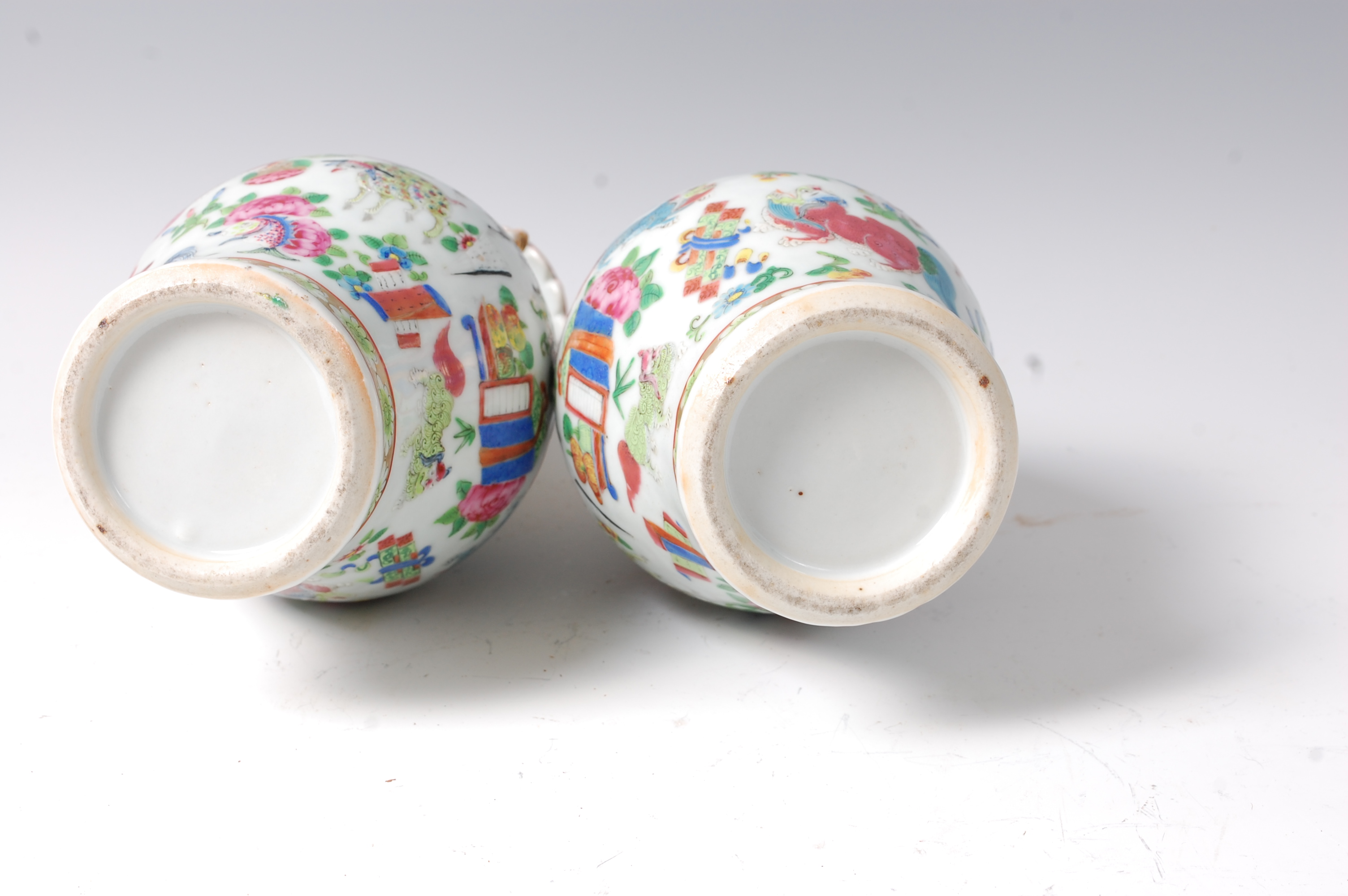 A pair of late 19th century Chinese Canton enamel decorated vases, - Image 13 of 13