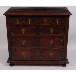 An antique joined oak chest, in the Jacobean style,