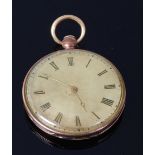 A J F Bautte et Cie á Geneve 18ct gold cased open face pocket watch,