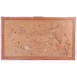 20th century Chinese school - Study of insects amidst flowering branches, watercolour on paper,