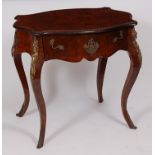 A Louis XV style walnut single drawer side table,