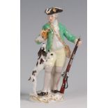 A Meissen porcelain figure 'The Hunter with Dog and Rifle',