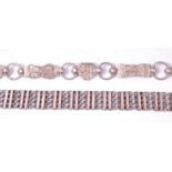 A late 19th century Continental white metal ladies belt,