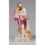 A Meissen porcelain figure of Neptune, after the original by Johann Joachim Kändler,