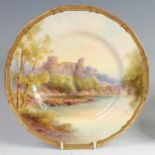 A Royal Worcester bone china porcelain cabinet plate,