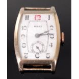 A vintage gents 9ct gold Rolex tank watch,