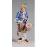 A Meissen porcelain figure 'Boy with Flute and Drum',