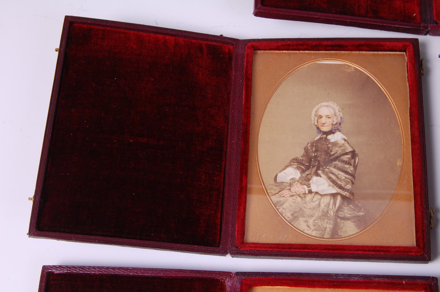*A Victorian hand-coloured daguerreotype three-quarter length portrait of a lady, - Image 3 of 6