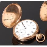 A J W Benson 9ct gold cased gents full hunter pocket watch,