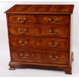 A William & Mary style oyster veneered and crossbanded squarefront chest,