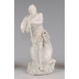 An 18th century Meissen porcelain blanc-de-chine figure of Neptune, by Johann Joachim Kändler,