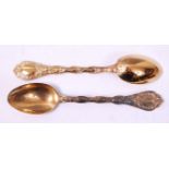 A set of eight Odiot French vermeil (silver-gilt) breakfast spoons & eight matching teaspoons in