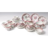 A quantity of 18th century Chinese tea and coffee wares, each decorated in the famille rose palette,