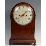 Prew (Richard) of Tewkesbury - mahogany and inlaid dome-top bracket clock, early 19th century,