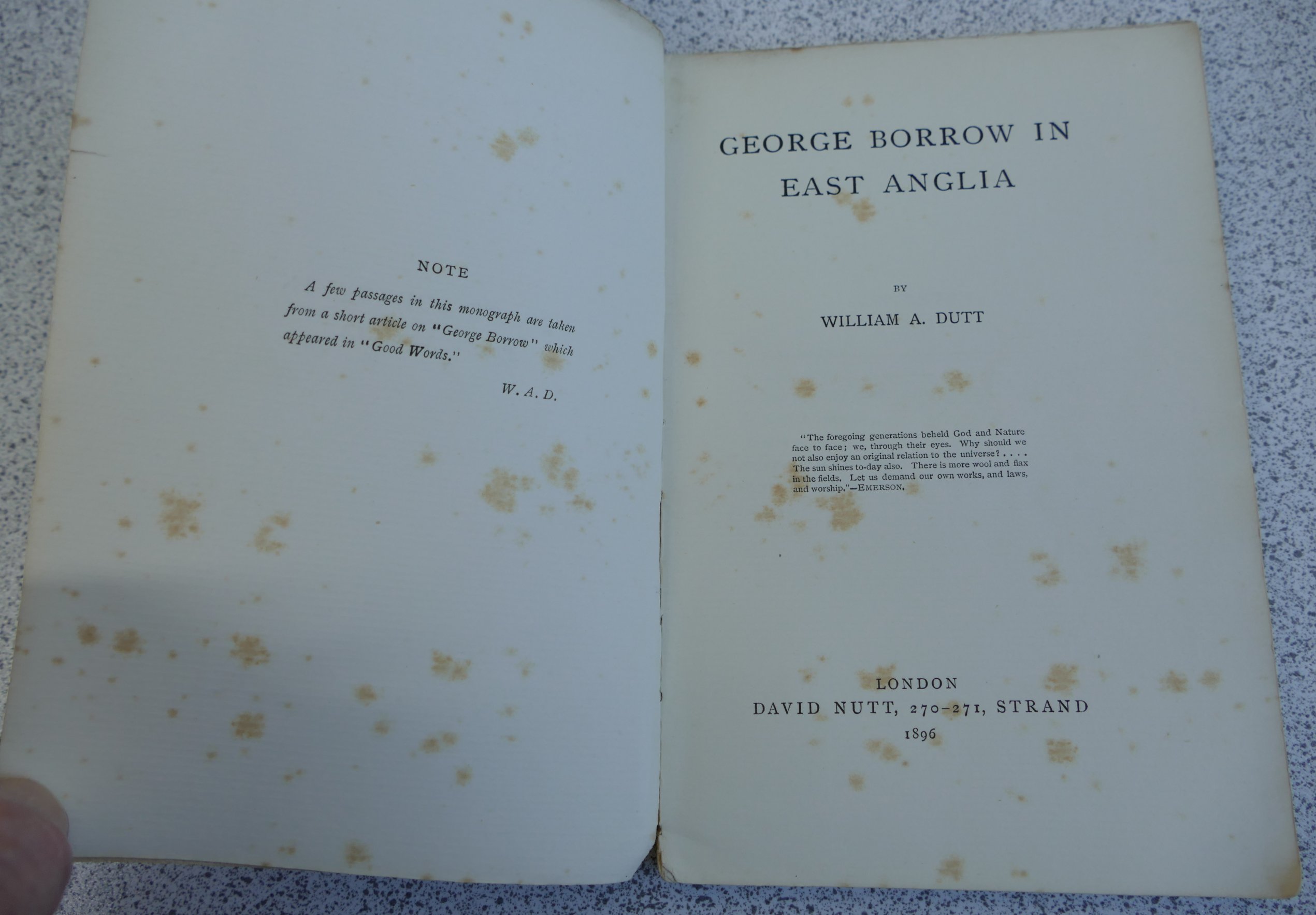 DUTT William A, George Borrow in East Anglia, London, David Nutt, 1896, 8vo wraps, 1st edition, - Image 2 of 3