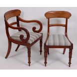 A set of eight William IV mahogany dining chairs,