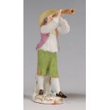 A Meissen porcelain figure 'Boy with Horn',