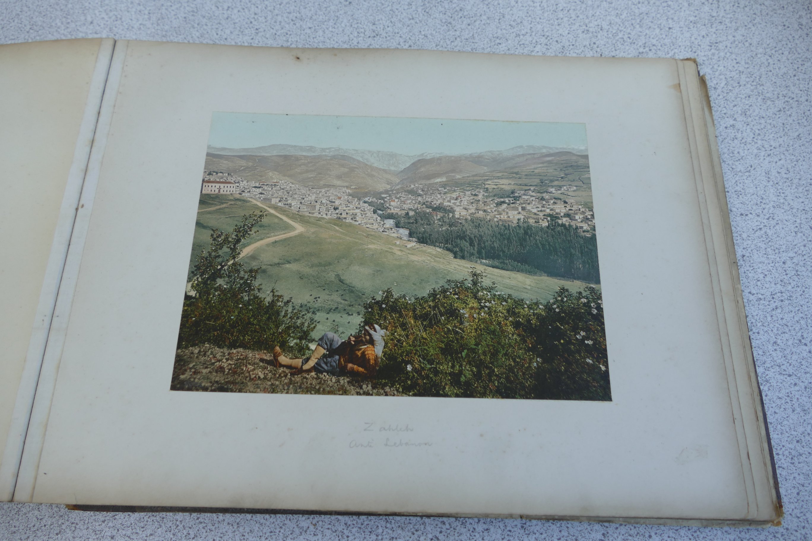 Landscape 4to photograph album, 35 x 27cm, containing 36 coloured photographs circa 1900, - Image 6 of 12