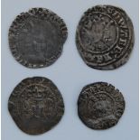 England, 4 various hammered silver coins, to include; Edward III York mint penny,